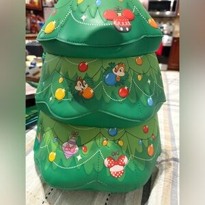 Loungefly Festive Tree Green Backpack with Ornaments